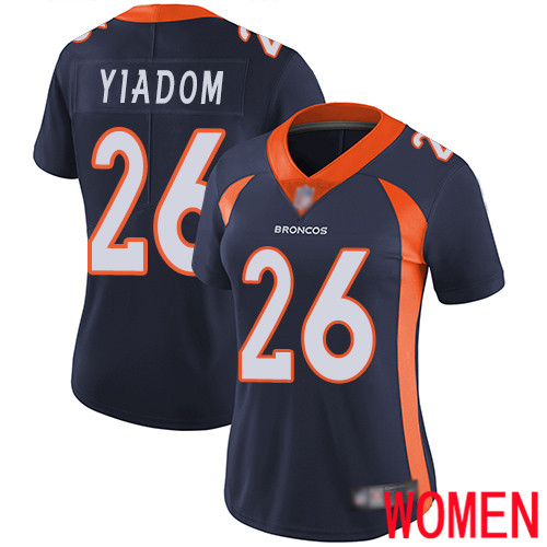 Women Denver Broncos #26 Isaac Yiadom Navy Blue Alternate Vapor Untouchable Limited Player Football NFL Jersey->women nfl jersey->Women Jersey